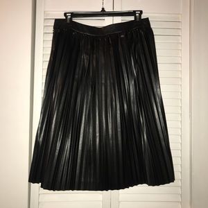 Faux Leather Midi Skirt